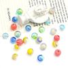 1Pcs 14mm Stripe Pattern Freehand Hollow Coloured Glaze Round Ball Multicolor Glass Beads For Jewelry Making DIY Bracelet Necklace Earring