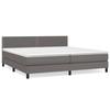 3141087 vidaXL Divan Bed with Mattress Grey 200x200 Cm Faux Leather