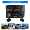 Car Boat Switch Panel Waterproof Digital Voltmeter Dual USB Port 12V Outlet Combination Marine LED Rocker 5 Gang