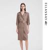 Women's Vintage Trench Style Midi Dress