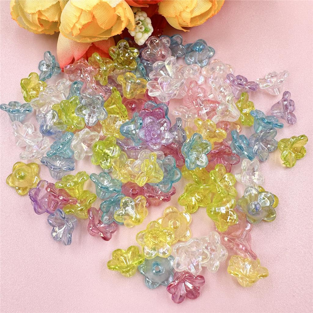 Home Party Supplies 12*6.8mm Beading Neclace Bracelet Handcrafted Loose Beads DIY Flower Jewelry Making Acrylic Beads Caps Morning Glory Earrings