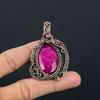Ruby Pendant Gemstone Jewelry, 999 Copper Wire Wrapped Handmade Pendant, Latest Design Jewelry