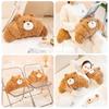 Plush Toy Croissant Pp Cotton Filled Brown Bear Pillow Sofa Cushion Doll Gift