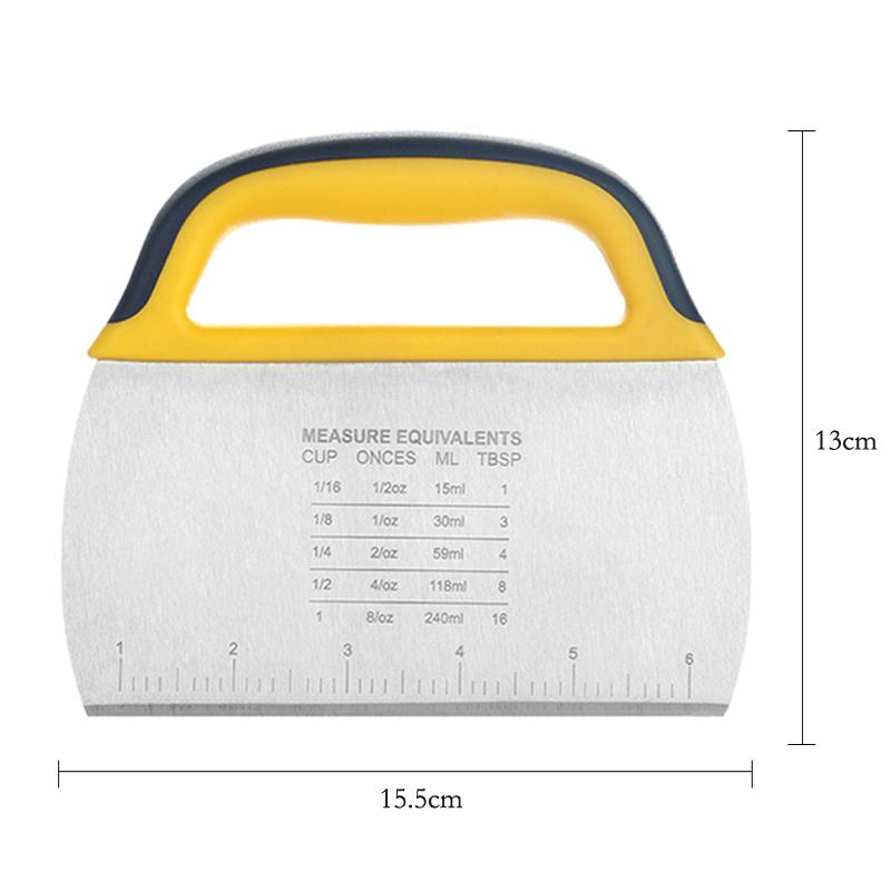 Dough Scraper Pastry Cutter Bread Pizza Dough Cutter Chopper Cake Scraper Stainless Steel Bench Scraper Baking Accessories Tools