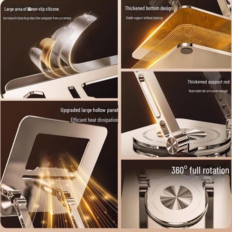 360° Rotatable Aluminum Tablet Stand, Adjustable Metal Support for Learning & Painting