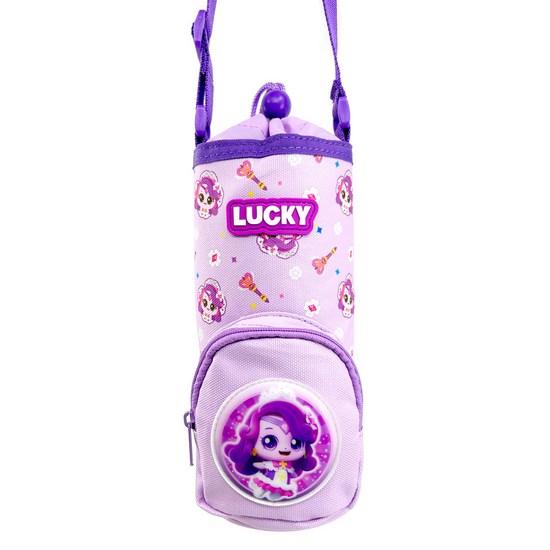 Haute Anjou Girls' Catch Tinipping Lucky Ping Billy Pocket Water Bottle Bag, Purple (Lucky Ping), 1 Piece, a Popular Character In Korea