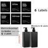 2pcs/set 500ml Square Empty Lotion Bottles with Labels Refillable Bottle Dispenser Containers Soap and Dish Soap Dispenser