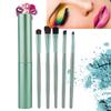 5pcs Portable Cosmetic Brush Eyeshadow Foundation Powder Brush Set Makeup Tool (Green)
