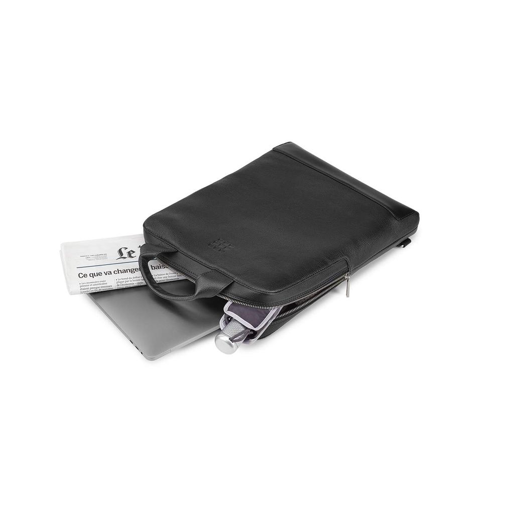 Backpack 15 Inch PC Storage Business Backpack Classic Leather Device Bag Vertical Black One Size [Moleskine] Men's