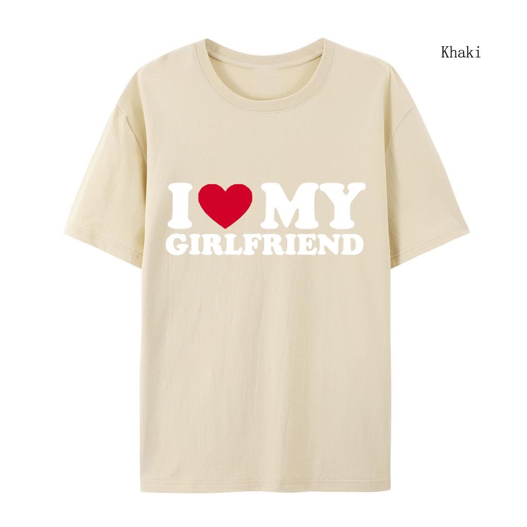 I Love My Girlfriend and I Love My Boyfriend Printed T-shirt Couple Fashion Sports t-Shirt Harajuku Casual Top