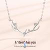 S925 Sterling Silver Reindeer Antler Pendant Necklace - Minimalist Christmas Jewelry for Women