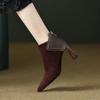 NEW Autumn Women Ankle Boots Sheep Suede Shoes Pointed Toe High Heel Shoes for Women Mature Chunky Boots for Woman Botines Mujer