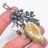 Bumble Bee Jasper, Tiger Eye Handmade 925 Sterling Silver Pendant 3.39" o8V76