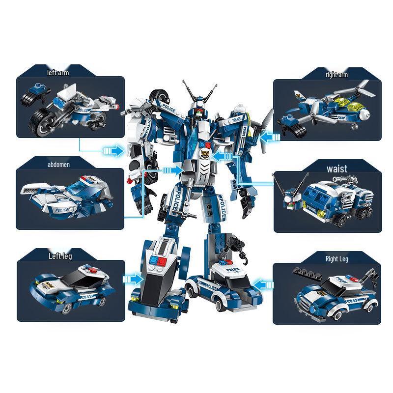 Enlighten 1407 Gale Warrior Mecha Police Car Transforming Robot Building Blocks