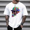 Men's Casual Skeleton Round Neck T-shirt for Men and Women's Hip-hop Short-sleeved T-shirt for Cotton T-shirt for Street