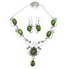 Peridot Quartz Gemstone Birthday Gift Jewelry Necklace & Earrings 18-20''