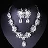 European and American Gemstone Jewelry Set: Fashion Bridal Necklace & Earrings for Women