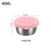 1pc Salad Dressing Container With 1.35oz/40ml Reusable Stainless Steel Cup And Leakproof Silicone Lids For Lunch Box and Picnic