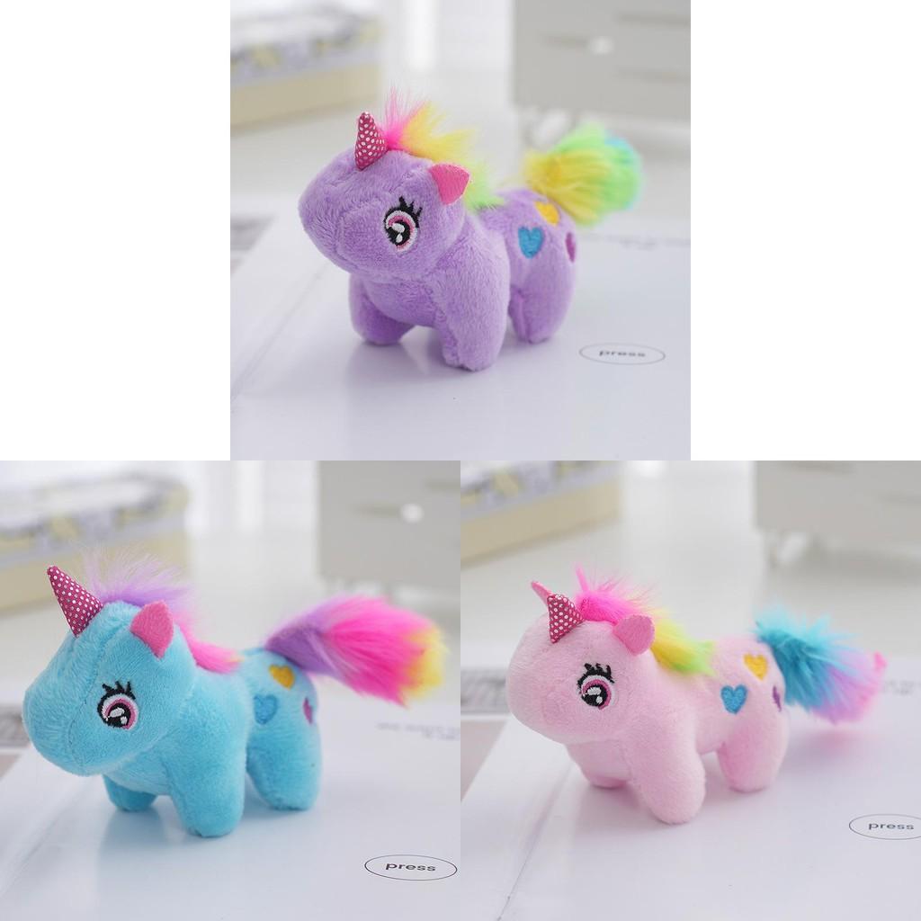 Unicorn Theme Cartoon Plush Toy Backpack Pendant Cute Keyring Decoration Gift