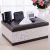 Multipurpose Tissue Box with Cover Remote Control Storage Holder Living Room Organizer