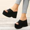 Large Women's Thick Soled Sandals 2025 New European and American Sexy Suede Wedge Heel High Heels Casual Beach Sandals