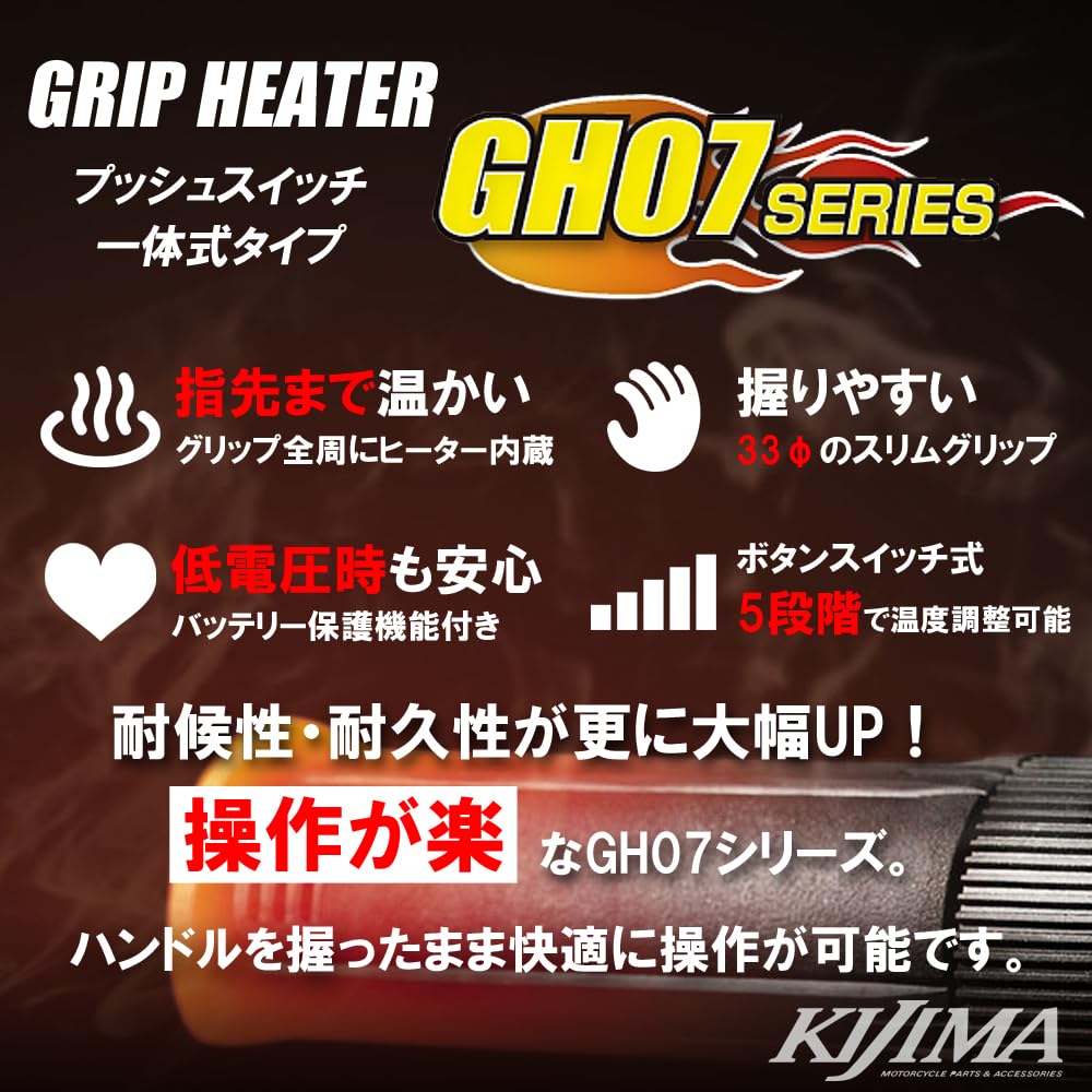 Kijima Standard Grip Heater GH07 with Built - In Switch, Model: 304-8198