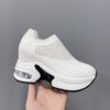 Inner Heightening Platform Women's Shoes 2025 Autumn New Lightweight Breathable Fly-woven Shoes Running Shoes Air Cushion Sports and Leisure Women's