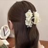 Hair Claw 3D Imitation Flower Rhinestones Decor Hair Clip Back Head Anti-slip Teeth Design Shark Hair Clip Streetwear