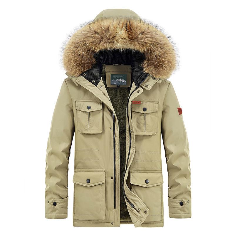 Plus Size Winter Jacket Men Warm Parkas Casual Thick Windbreaker Hooded Fur Collar Overcoat Men Clothing