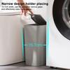 Bathroom Trash Can with Press Top Lid High Durability Large Capacity Solid Color Slim Wastebasket Garbage Can