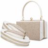 Sandal Bag Set for Dull One Size Fits Elegant Cool Glitter Made In Japan [NISHIORI] 3-piece Furisode, Color, All, Lace, (U73-2)