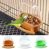 Birds Cage Hanging Feeding Cup No Mess Birds Feeder Box Plastic Food Water Dispenser Bowl for Parrot Cockatiel Small Birds