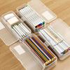 Simple Large Capacity Storage Box Transparent Multi-function Pencil Case Plastic Desktop Organizer Student Stationery Box