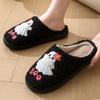 Fashion Winter Cartoon Pattern Cotton Slippers Women Comfortable Non Slip Soft Sole Indoor Slippers Woman Thick Plush Warm Home Shoes