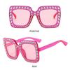 Crystal Oversized Sunglasses for Women Rhinestone Square Diamond Sun Glasses Retro Big Frame Sparkling Glasses