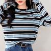 Women's Autumn/Winter Retro Clashing Stripe Knit Top