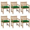 Day and Night - Day and Night Garden Chairs 6 Pcs Solid Teak Wood Cushions Green