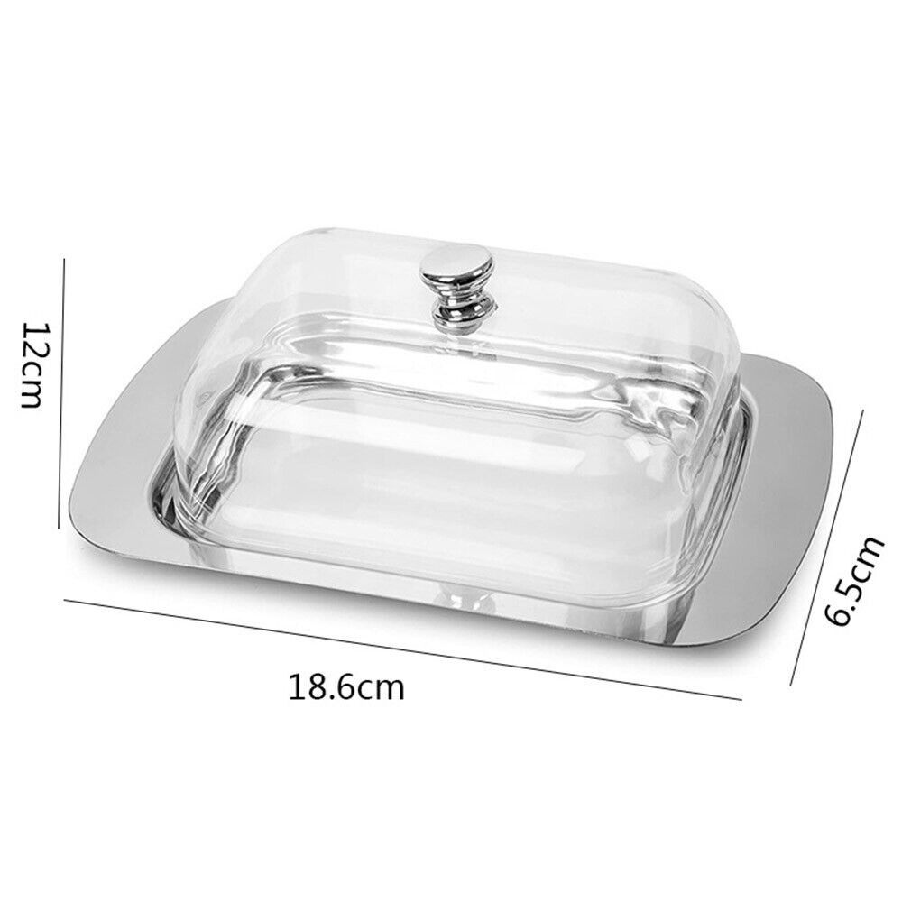 Stainless Steel Butter Tray Sealing Cheese Storage Keeper Butter Dish With Lid Kitchen Dinnerware