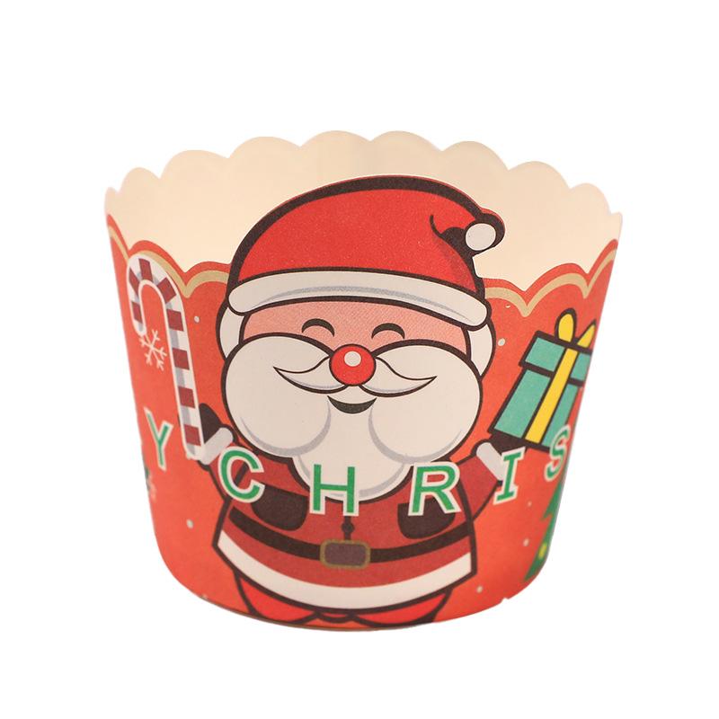 50pcs Christmas Cupcake Linner Oven Air Fryer Muffin Cup Cake Mold Merry Christmas Party Decorations Bakeware