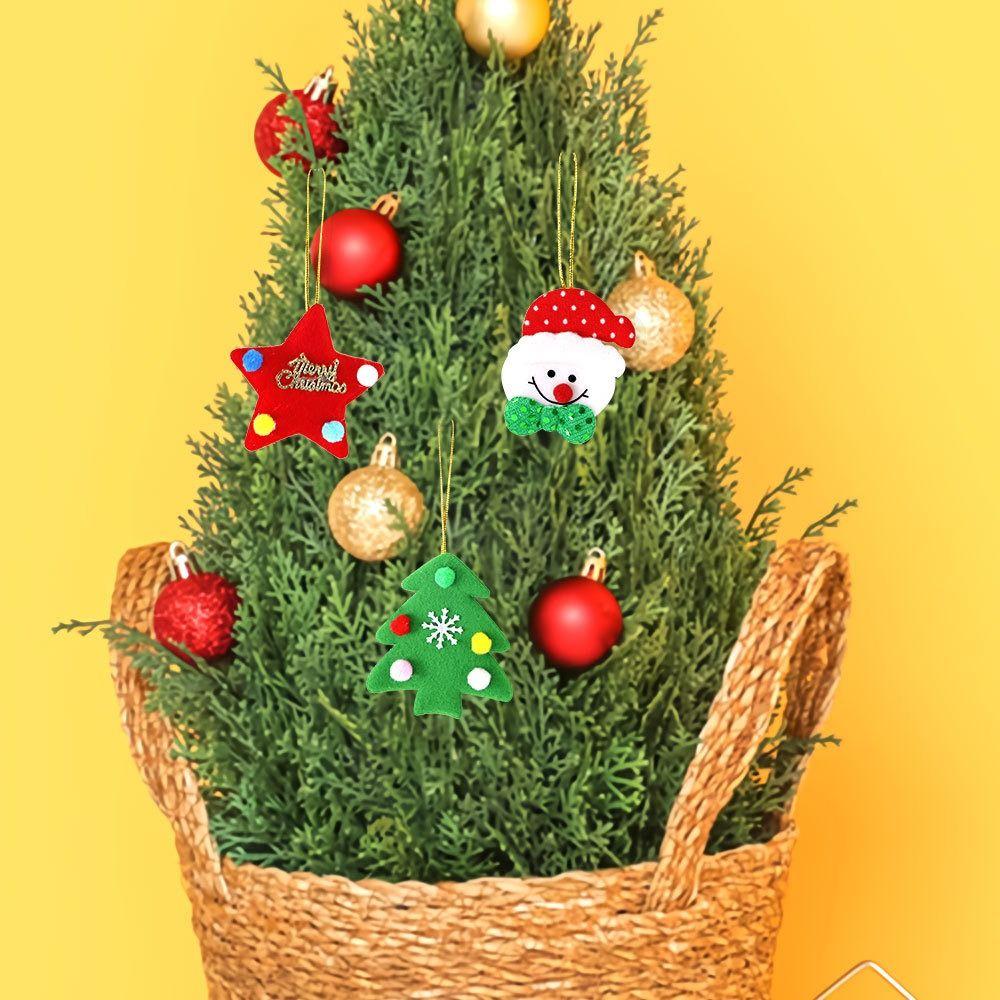 15pcs Cartoon Christmas Elk Snowman Pendant Indoor Outdoor Ornaments