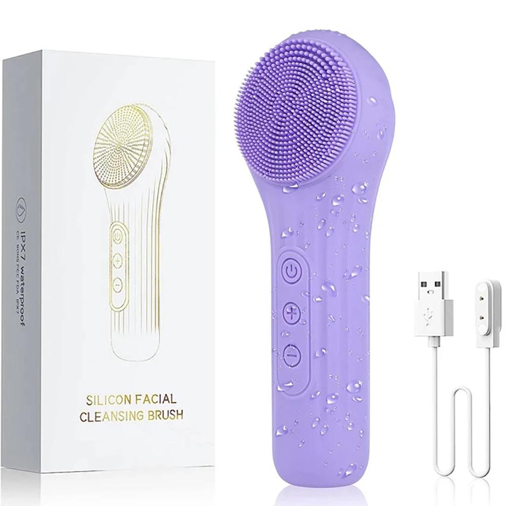Sonic Facial Cleansing Brush Waterproof Electric Facial Cleaner Deep Cleaning Exfoliating Vibrating Rechargeable Face Cleanser