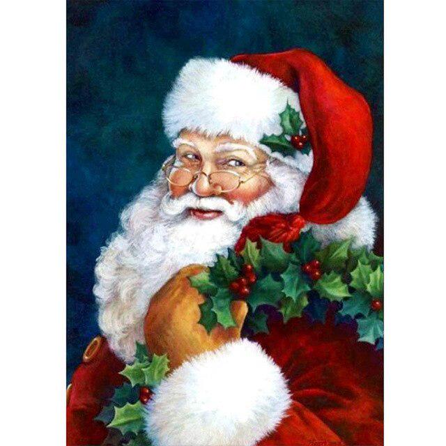 Santa Claus DIY 5D Diamond Painting Full Round Resin Scenery Diamond Embroidery Cross Stitch Kits Christmas Gift