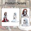 2Pcs Skeleton Figurines Desktop Ornaments Halloween Decor Art Crafts Small Sculptures for Table