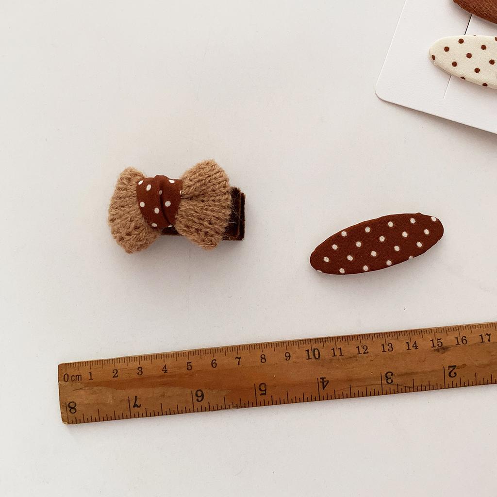 New Cute Coffee Cartoon Bow Princess Hairpins Set Women Girls Kids Hair Clips Barrettes Accessories Hairclip Headwear Headdress