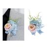 5Pcs Elegant Rose Boutonniere Set for Wedding Handmade Corsages Flowers with Pin and Clip Jewelry for Grooms and Guests