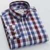 Men's Slim Fit Plaid Cotton Shirt - Long Sleeve, Lapel Collar, Spring/Autumn Casual Fashion