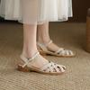 Simple One Strap Baotou Sandals Women's Spring and Summer Vintage Roman Sandals