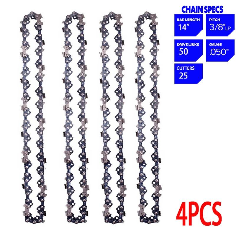 1/2/3/4/6 Pcs 14Inch Saw Blade Chainsaw Chains 3/8" LP 050" Gauge 50 Drive Link Electric Saw Blade Tool Saw Accessory Replacement Wood Cutting
