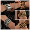 Minority Design Leopard Print Cuff Bangles Metal Exaggerated Bracelet Decoration
