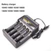 4 Slots USB Ports 14500 16340 18350 18650 Li-ion Battery Charger Charging Adapter Independent Lithium-ion Charging Plug